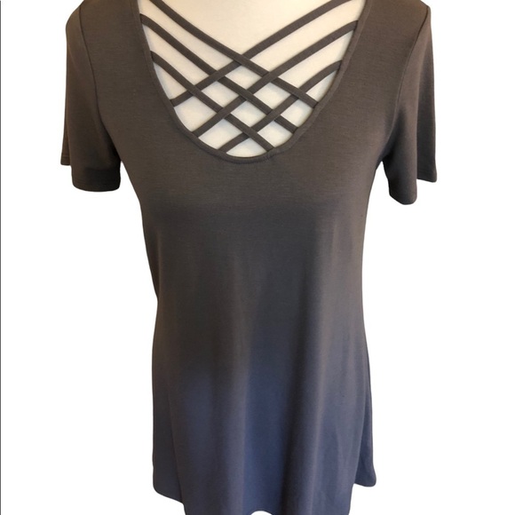 Criss-cross Front Tunic by Zenana - Picture 1 of 8